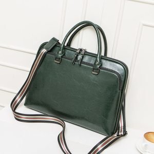 Sac Ordinateur Femme Cuir : pour un PC 13-14 pouces, couleur verte