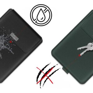 Housse PC en cuir PU noir étanche et anti-rayures, protection élégante pour ordinateur portable.