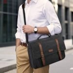 Sac bandoulière Ordinateur 15 pouces Homme Tendance Sac bandoulière ordinateur 15 pouces porté en ville avec style vintage élégant.