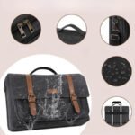 Sac travail Homme Tendance Sac de travail homme vintage gris foncé résistant à l’eau avec détails métalliques.