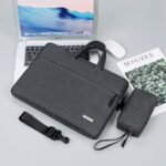 Sacoche Ordinateur 14 Pouces Trousse Offerte gris foncé