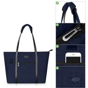 Tote Bag PC 15 16 17 pouces imprimé Léopard avec fermeture éclair et poches