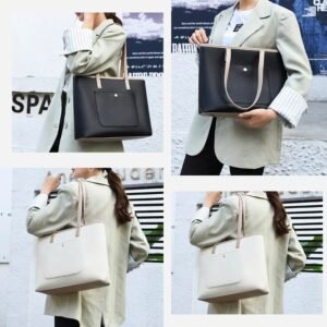 Tote Bag noir et beige Ordinateur