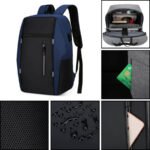 détails Sac A Dos Ordinateur Portable 15.6 pouces homme Détails du sac PC 15,6 pouces homme bleu avec coutures renforcées et matériaux premium.