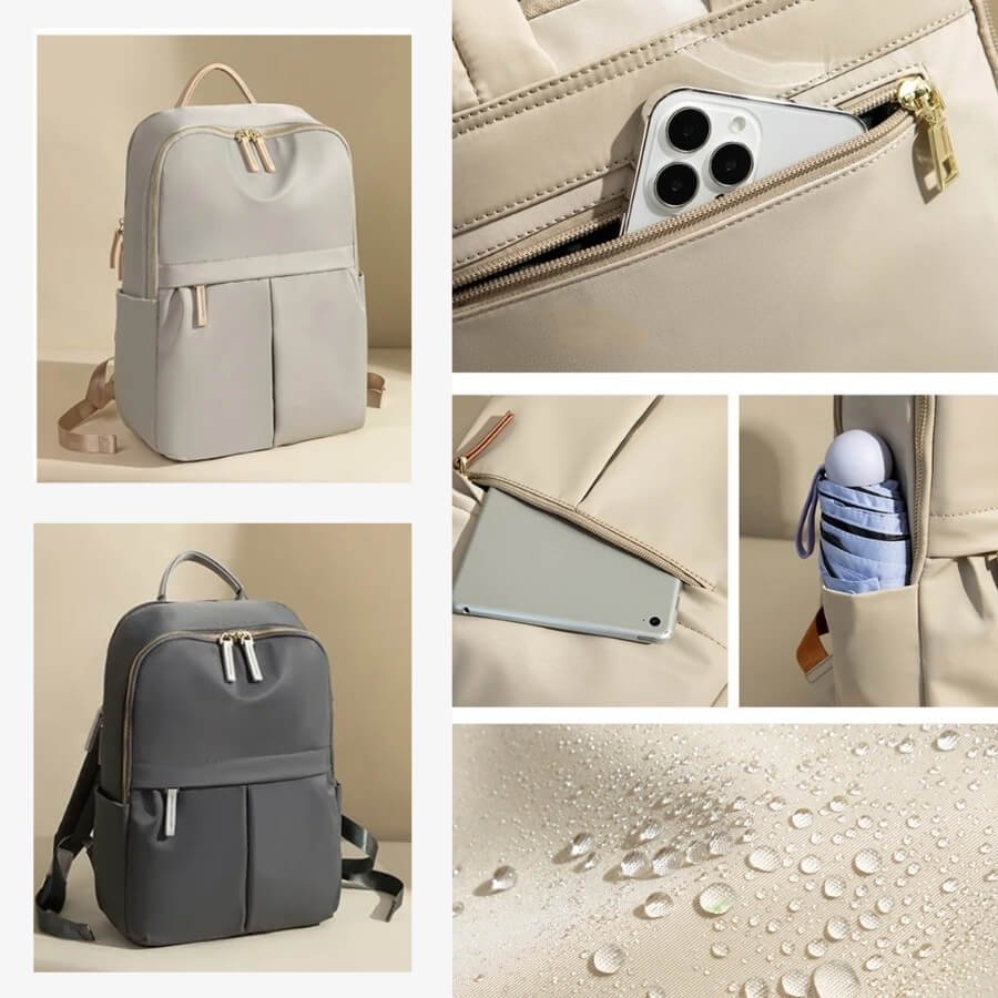 détails fabrication Sac à Dos PC Femme Gris 14 pouces