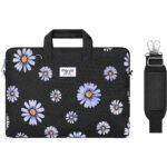 sacoche pc portable 15.6 femme fleurs bleu