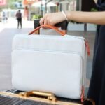 Mallette ordinateur femme avec sangle fixation valise