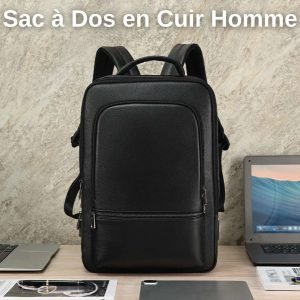 sac a dos en cuir noir