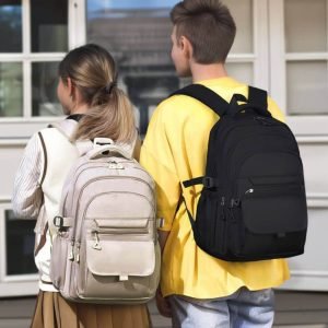 sac à dos Renforcé Collège beige noir