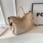 Tote Bag Velours COTELE beige pour un style décontracté