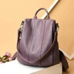 Sac à Dos Ville ultra léger Femme Cuir Mauve