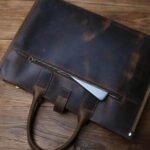 Sacoche Ordinateur Homme Cuir Noir avec poches
