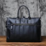 Sacoche Ordinateur Homme en Cuir Noir