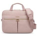 sac femme ordinateur 17 pouces matelassé rose