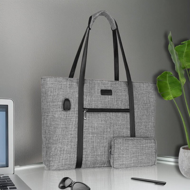 Tote Bag Ordinateur 17 Pouces couleur Gris pour femme