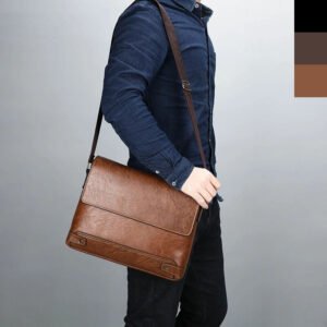 Sacoche Porte-Documents Homme : Format a4 en 3 coloris et cuir PU vintage