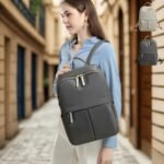 Sac à Dos Ordinateur Femme Gris 14 pouces Sac à Dos Ordinateur Femme Gris 14 pouces en 2 couleurs gris clair et gris foncé