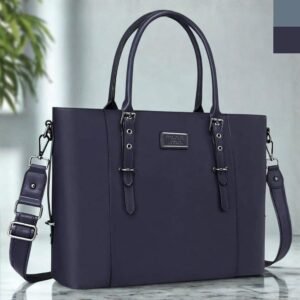 Sac Ordinateur Femme 17 Pouces Cabas Élégant en 2 couleurs bleu marine et en bleu acier