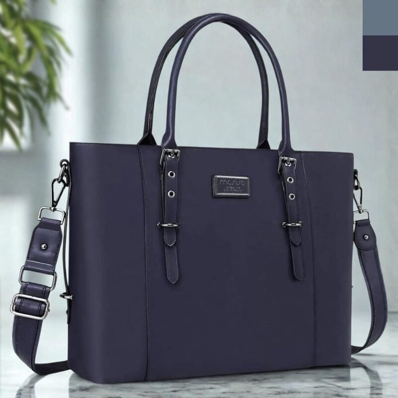Sac Ordinateur Femme 17 Pouces Cabas Élégant Sac Ordinateur Femme 17 Pouces Cabas Élégant en 2 couleurs bleu marine et en bleu acier