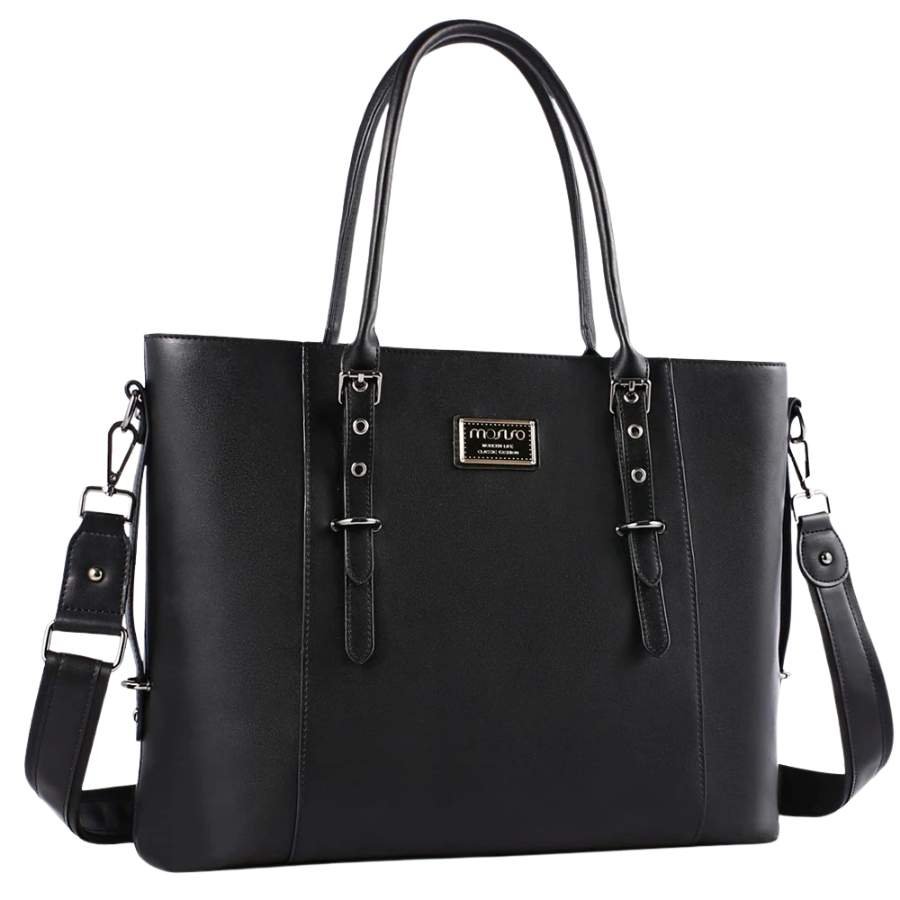 Sac Ordinateur Femme 17 Pouces Noir Élégant fond blanc