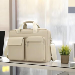 Sac Ordinateur Portable 15.6 pouces Femme en 2 coloris beige et gris clair