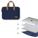 Sacoche PC antichoc 16 pouces Structure antichoc de la sacoche ordinateur femme 16 pouces avec mousse EVA et tissu Oxford imperméable.