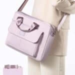 Sacoche bandoulière Ordinateur 13 pouces Femme Tendance Sacoche ordinateur femme rose poudré portée en bandoulière avec design chic et moderne.