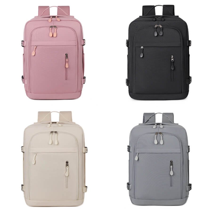 collection Sacs Ă Dos Cabine 40x30x20 en 4 couleurs : rose, beige claire, noir et gris