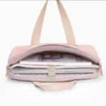 rangement Sacoche Femme Professionnelle 14 pouces Intérieur spacieux de la sacoche rose pour ordinateur 14 pouces avec compartiment matelassé antichoc.
