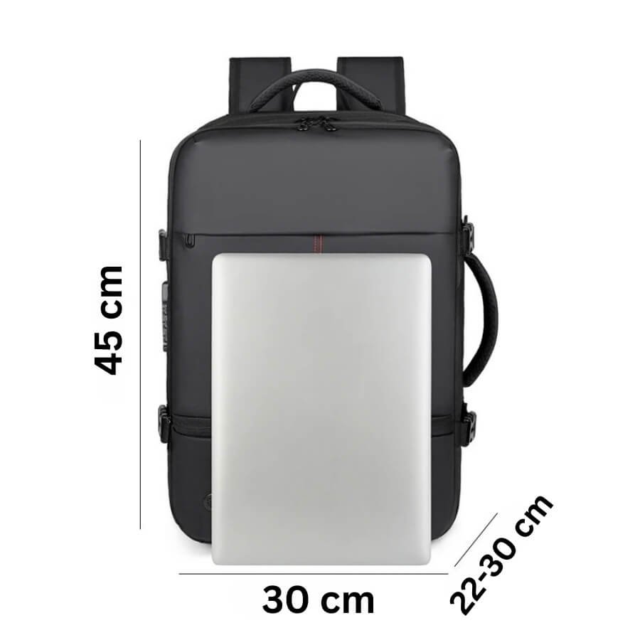 Sac A Dos Voyage Extensible compatible ordinateur 15.6 pouces, format idéal pour le travail et le voyage.
