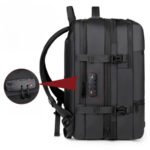 Sac à dos homme avec serrure à combinaison TSA Vue latérale du Sac A Dos Homme avec serrure à combinaison TSA intégrée pour plus de sécurité.