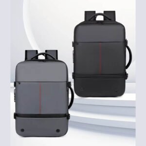 Sacs A Dos Voyage Extensible noir et gris présentés côte à côte pour comparaison.